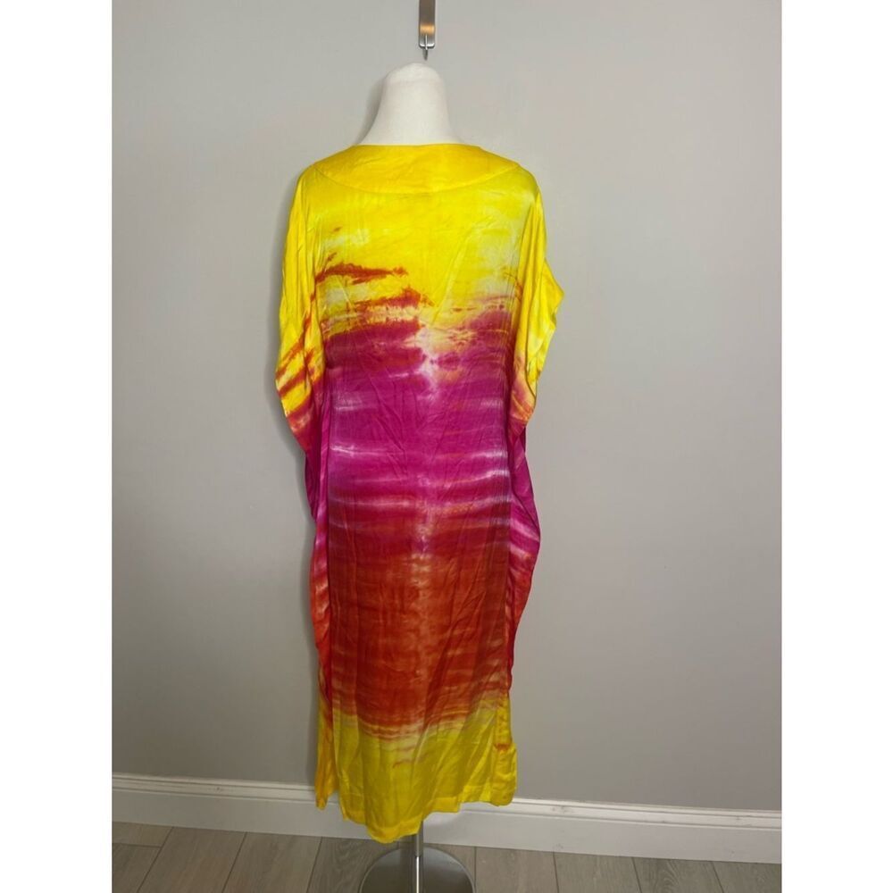 Young Fabulous & Brooke Orange Yellow Tie Dye Beach cover up Dress NWOT - Picture 2 of 7